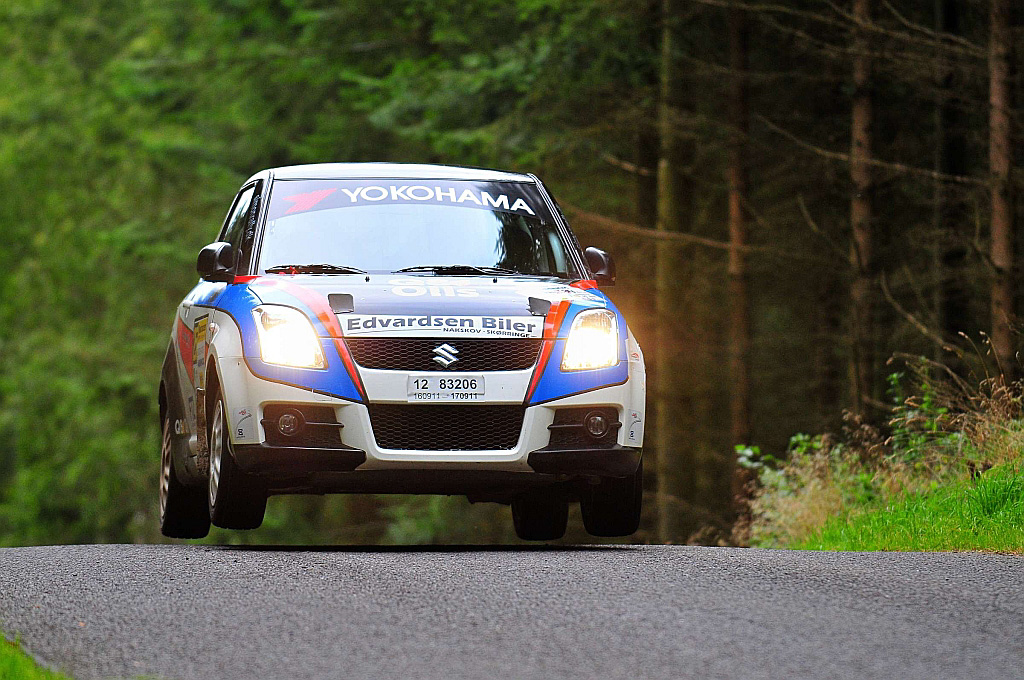 Det var på denne hastighedsprøve, at Simon Larsen og Nicklas Daugberg under en nedbremsning ramte en chikane med deres Suzuki Swift Sport
(Foto: Michael Eisenberg)